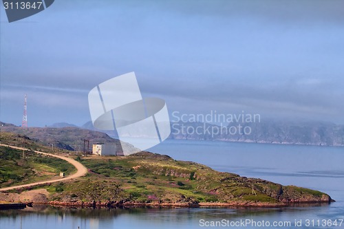 Image of polar sea and shore road