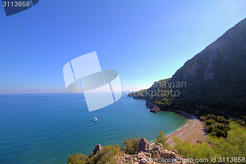 Image of Olimpos Mediterranean Sea and Mountain . Antalya. Turkey