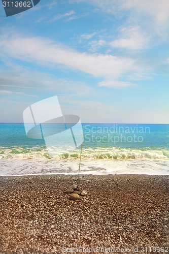 Image of beach fishing on Mediterranean Sea