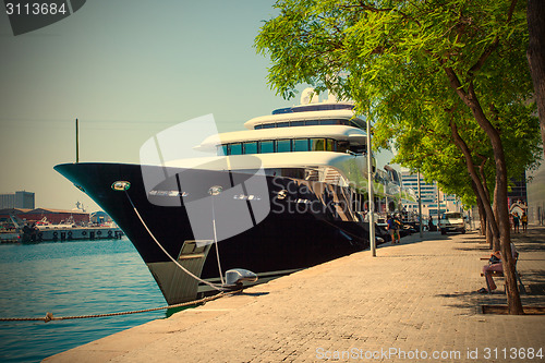 Image of Moll d'Espanya, Barcelona, Spain, JUNY 13, 2013, Yacht Martha An