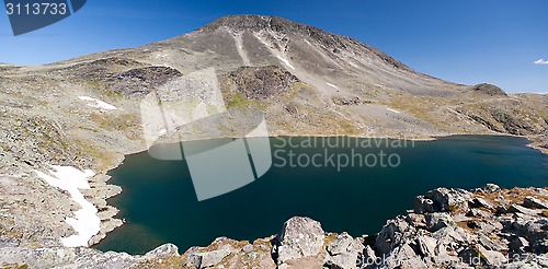 Image of Panoramic photo of Besseggen Ridge in Jotunheimen National Park, Norway