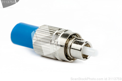 Image of blue fiber optic FC connector