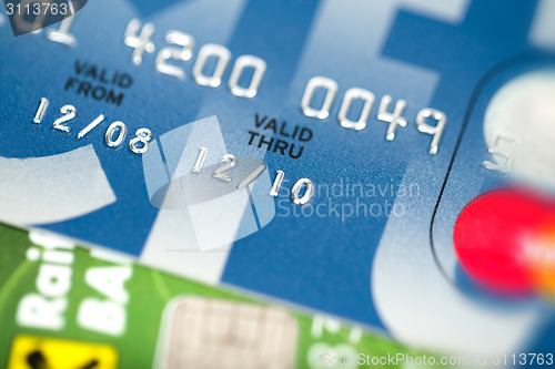 Image of close up stacking credit cards