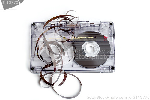 Image of close up of vintage audio tape cassette