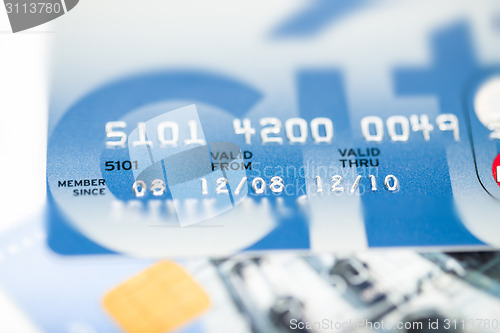 Image of close up stacking credit cards
