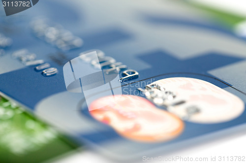 Image of close up stacking credit cards