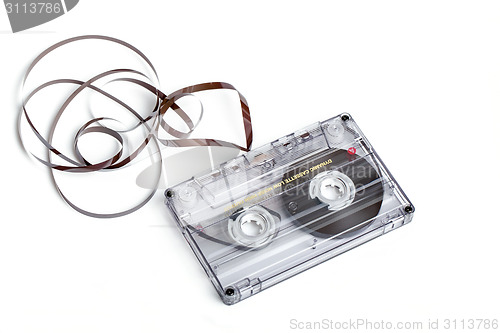 Image of close up of vintage audio tape cassette