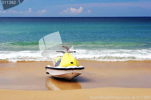 Image of Yellow jet ski