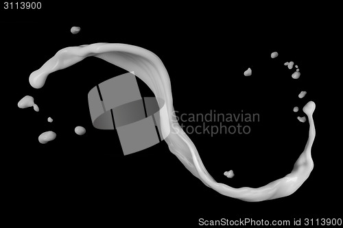 Image of milk splash isolated on black