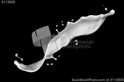 Image of milk splash isolated on black