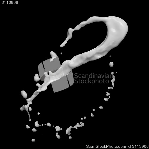 Image of milk splash isolated on black