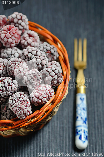 Image of frozen blackberries isolated