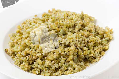 Image of boiled freekeh closeup