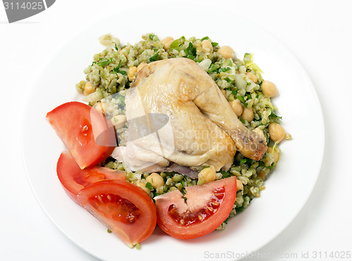 Image of Freekeh chickpea and chicken salad