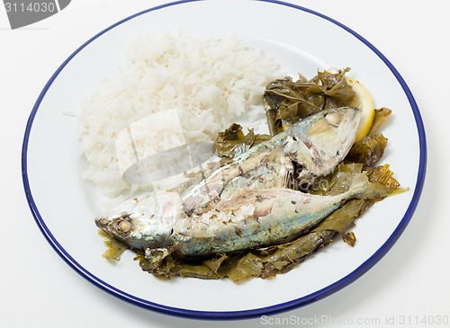 Image of Fish in vine leaves