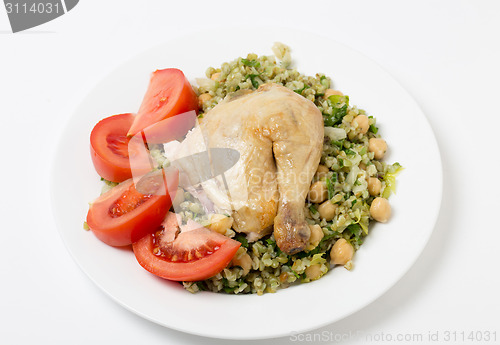 Image of Freekeh chickpea and chicken salad