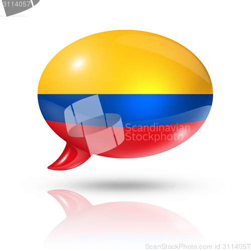 Image of Colombian flag speech bubble