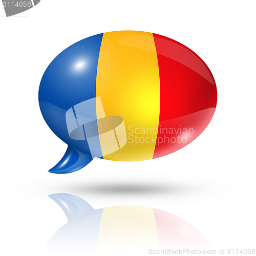 Image of Romanian flag speech bubble