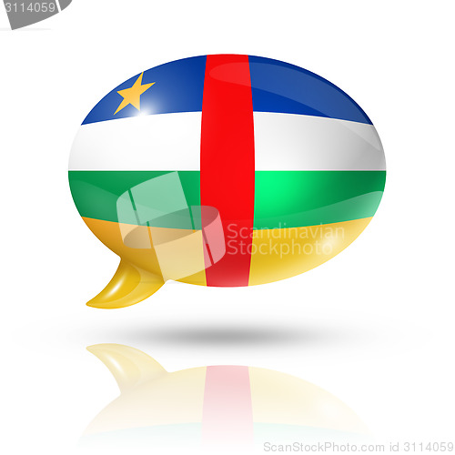 Image of Central African Republic flag speech bubble