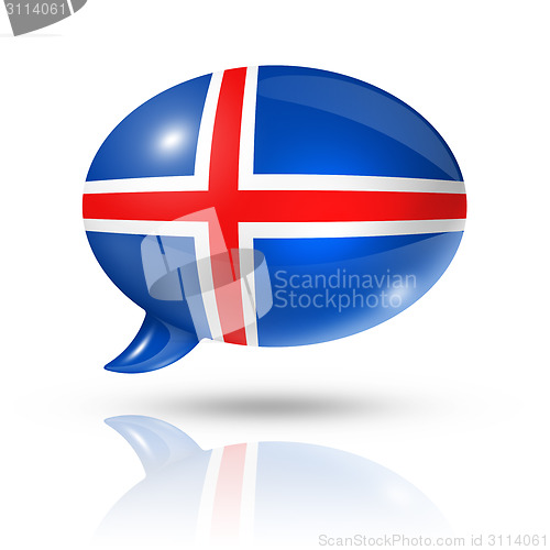 Image of Icelandic flag speech bubble