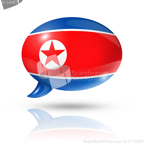 Image of North Korean flag speech bubble