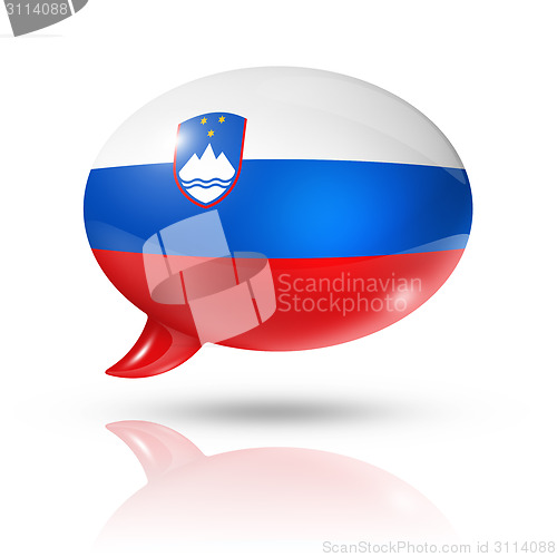 Image of Slovenian flag speech bubble