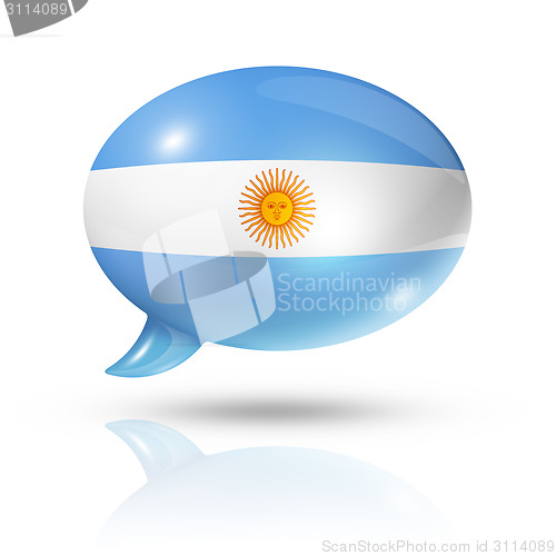 Image of Argentinian flag speech bubble