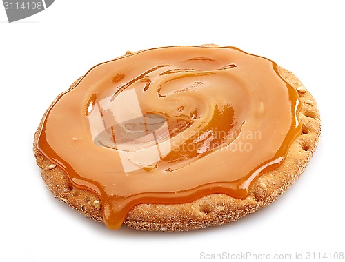 Image of bread cookie with caramel cream