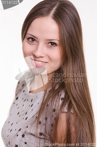 Image of Portrait a beautiful young woman of European type 