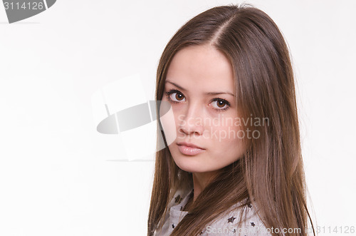Image of Portrait of a girl with long straight hair