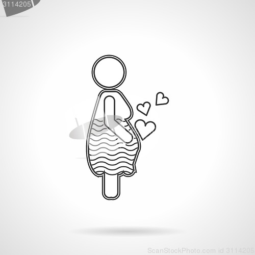 Image of Flat line icon for motherhood