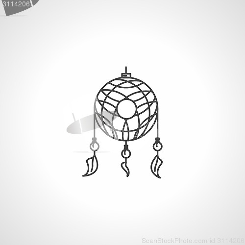 Image of Black line dream catcher vector icon