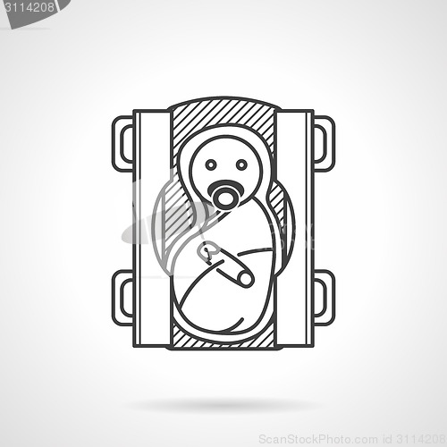 Image of Black vector icon for swaddled newborn