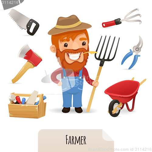 Image of Farmer Icons Set