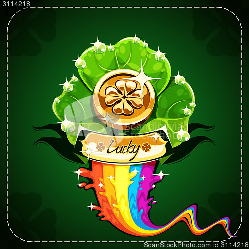 Image of Coasters lucky clover on rainbow