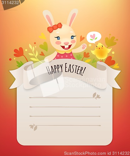 Image of Happy Easter Bunny Girl Greeting Card.