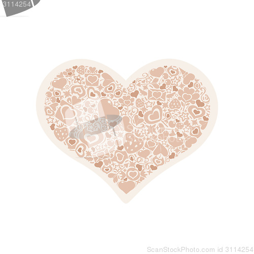 Image of Valentites heart of objects beige