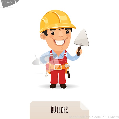 Image of Builder with a trowel