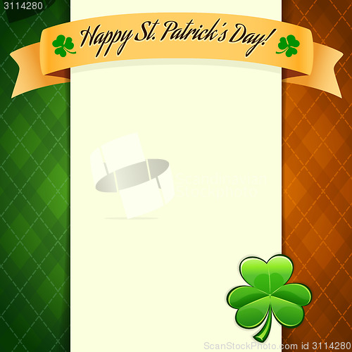 Image of St Patrick's Day's poster with irish flag's colors