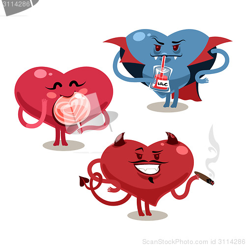 Image of Funny Valentine's hearts with demon