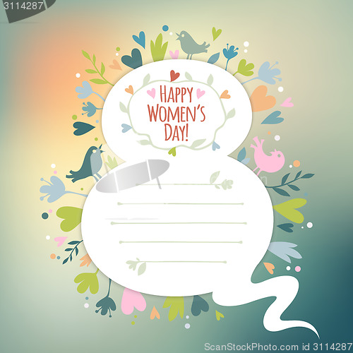Image of Beautiful retro card for Women's Day