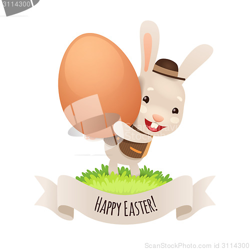 Image of Happy Easter Bunny With Egg