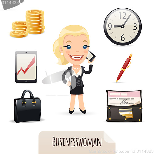 Image of Businesswomans icons set