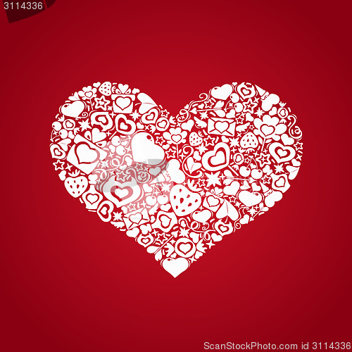 Image of Valentites heart of objects white