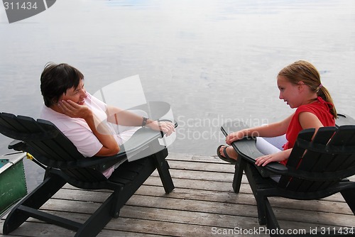 Image of Family on dock