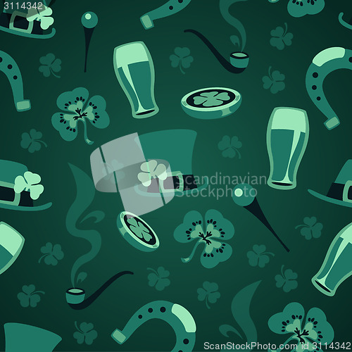 Image of St.Patrick's Day's green symbols pattern