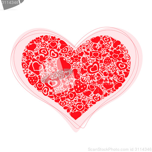 Image of Valentites heart of objects Red
