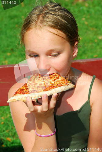 Image of Girl pizza