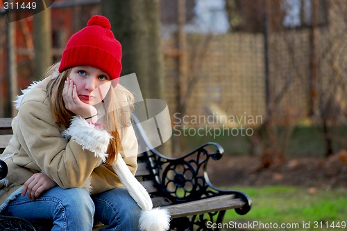 Image of Girl on bench