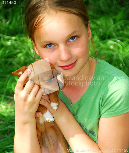 Image of Girl with a dog